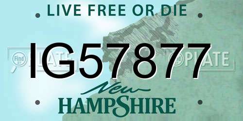 IG57877 New Hampshire License Plate