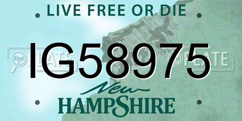 IG58975 New Hampshire License Plate