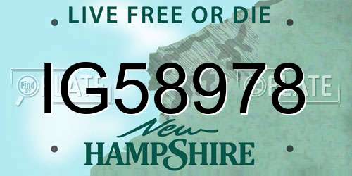 IG58978 New Hampshire License Plate