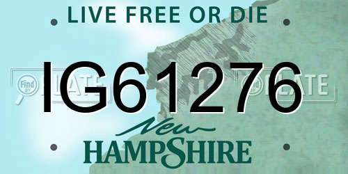 IG61276 New Hampshire License Plate