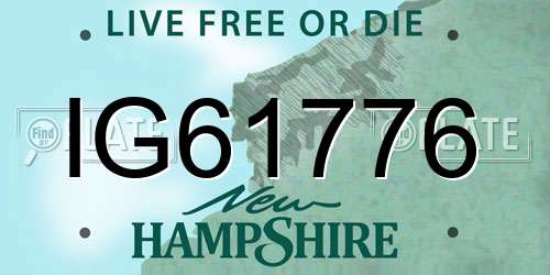 IG61776 New Hampshire License Plate