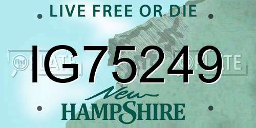 IG75249 New Hampshire License Plate