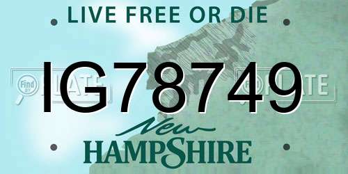 IG78749 New Hampshire License Plate