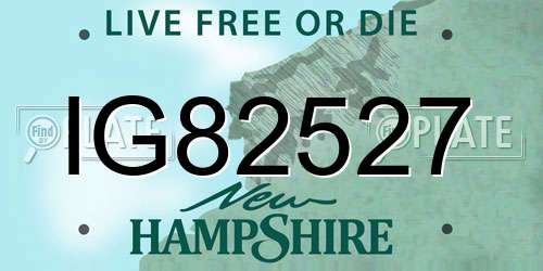 IG82527 New Hampshire License Plate
