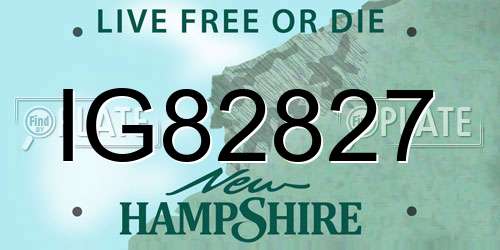 IG82827 New Hampshire License Plate