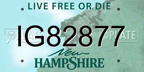 IG82877 New Hampshire License Plate