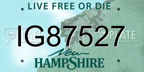 IG87527 New Hampshire License Plate