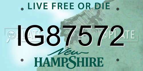IG87572 New Hampshire License Plate