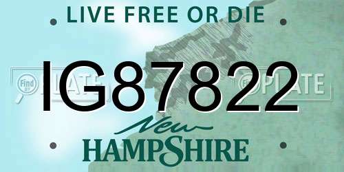 IG87822 New Hampshire License Plate