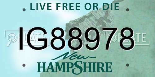 IG88978 New Hampshire License Plate