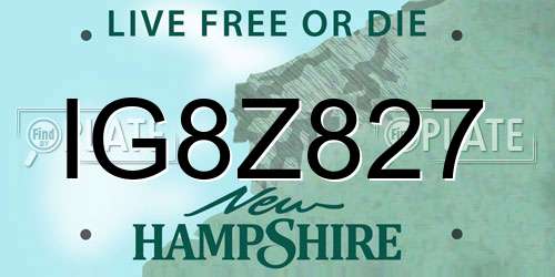 IG8Z827 New Hampshire License Plate