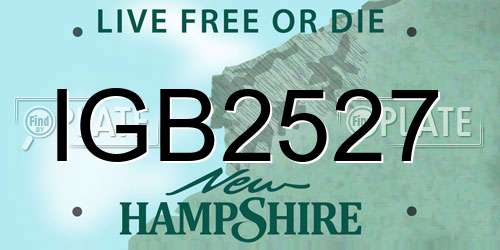 IGB2527 New Hampshire License Plate