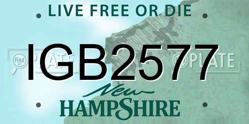 IGB2577 New Hampshire License Plate
