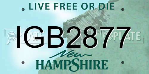 IGB2877 New Hampshire License Plate