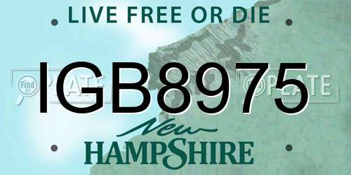 IGB8975 New Hampshire License Plate