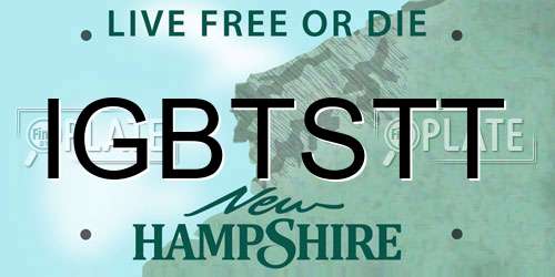 IGBTSTT New Hampshire License Plate