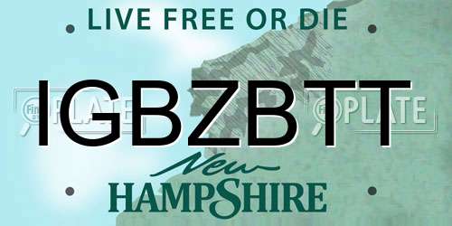IGBZBTT New Hampshire License Plate