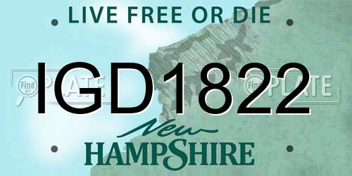 IGD1822 New Hampshire License Plate