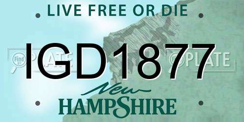 IGD1877 New Hampshire License Plate