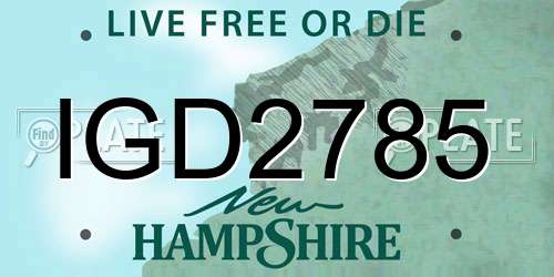 IGD2785 New Hampshire License Plate