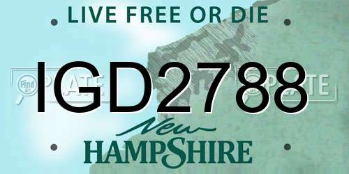 IGD2788 New Hampshire License Plate