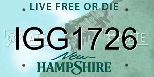 IGG1726 New Hampshire License Plate