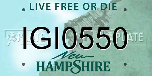 IGI0550 New Hampshire License Plate
