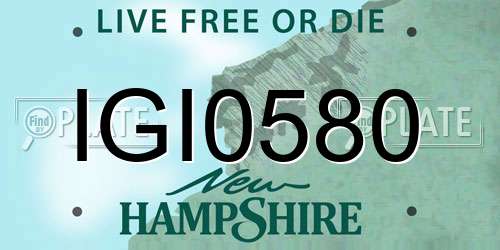 IGI0580 New Hampshire License Plate