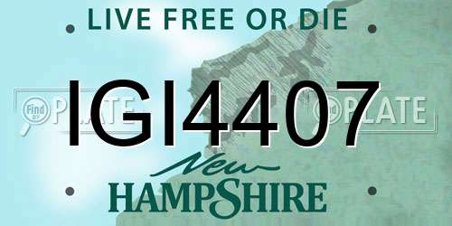 IGI4407 New Hampshire License Plate