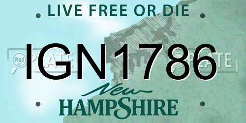 IGN1786 New Hampshire License Plate