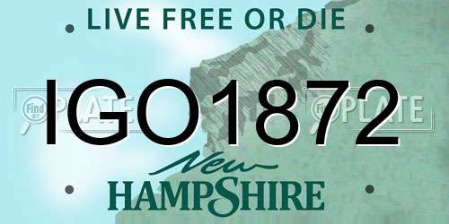 IGO1872 New Hampshire License Plate