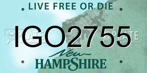 IGO2755 New Hampshire License Plate