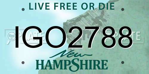IGO2788 New Hampshire License Plate