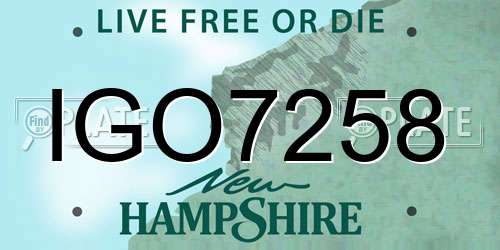 IGO7258 New Hampshire License Plate