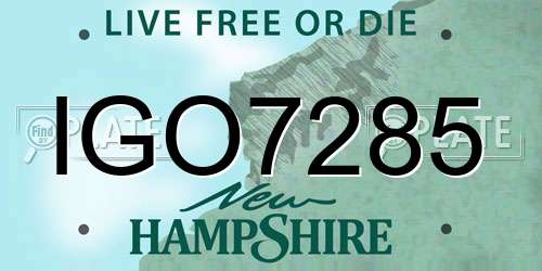 IGO7285 New Hampshire License Plate