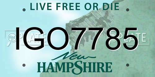 IGO7785 New Hampshire License Plate