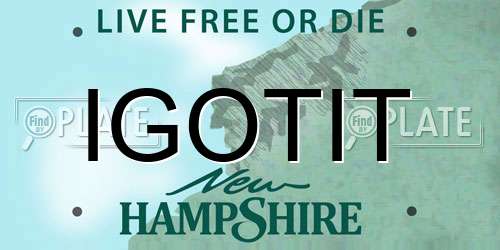 IGOTIT New Hampshire License Plate