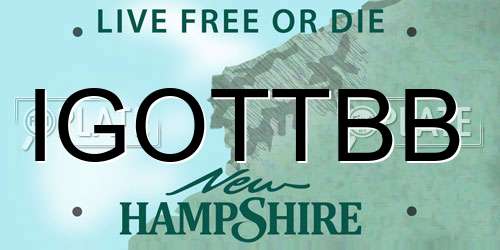 IGOTTBB New Hampshire License Plate