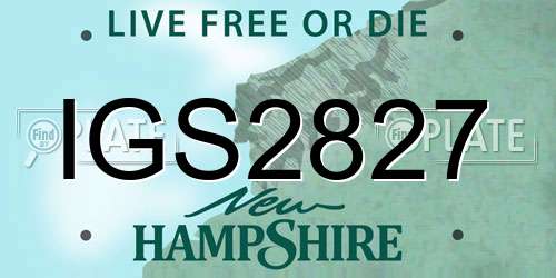 IGS2827 New Hampshire License Plate