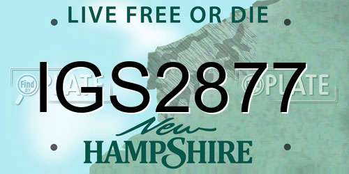IGS2877 New Hampshire License Plate