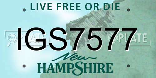 IGS7577 New Hampshire License Plate