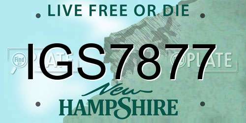 IGS7877 New Hampshire License Plate