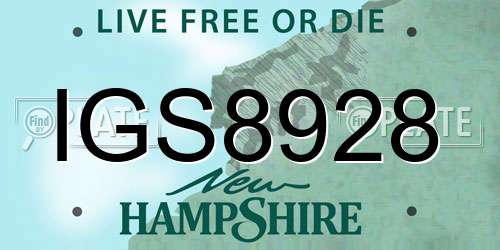 IGS8928 New Hampshire License Plate
