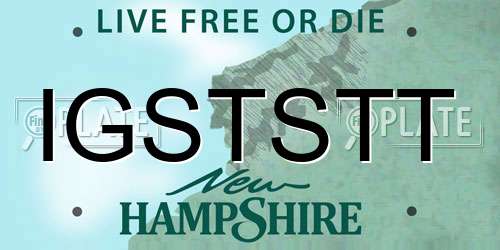 IGSTSTT New Hampshire License Plate