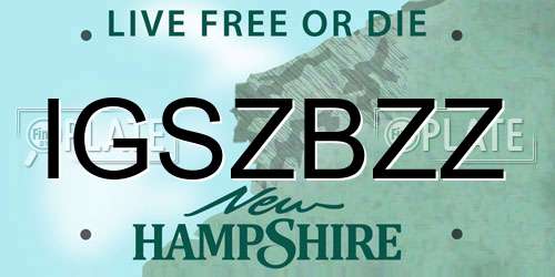 IGSZBZZ New Hampshire License Plate