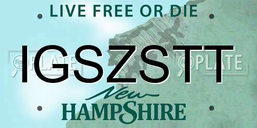IGSZSTT New Hampshire License Plate
