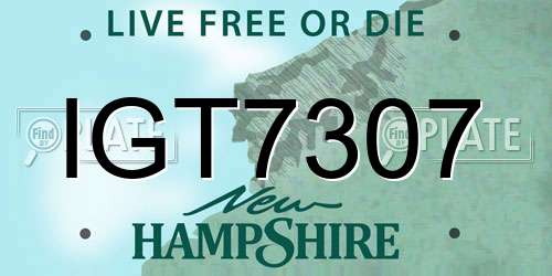 IGT7307 New Hampshire License Plate