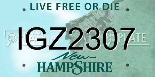 IGZ2307 New Hampshire License Plate