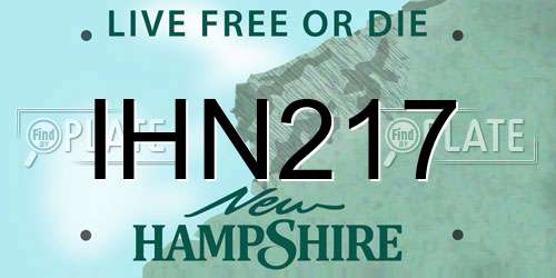 IHN217 New Hampshire License Plate