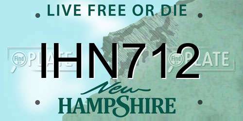 IHN712 New Hampshire License Plate